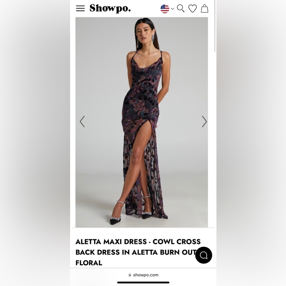 Aletta Cowl Cross Back Maxi Dress from Showpo US size 2, tags on never been worn
